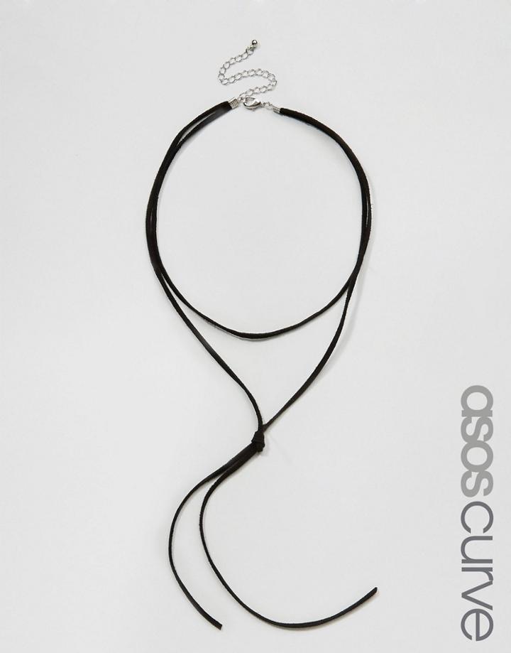 Asos Curve Simple Bolo Choker Necklace - Black