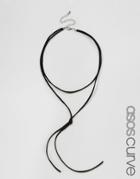 Asos Curve Simple Bolo Choker Necklace - Black