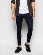Asos Extreme Super Skinny Jeans In Washed Indigo - Gray