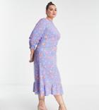 Nobody's Child Plus Selena Floral Print Maxi Dress In Blue