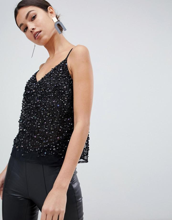 Asos Design Cami Top With Sequin Embellishment