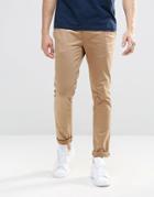 Asos Super Skinny Pants In Cotton Sateen In Mid Khaki - Ermin