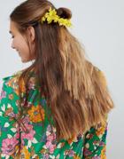 Asos Design Sunflower Floral Back Hair Clip - Multi