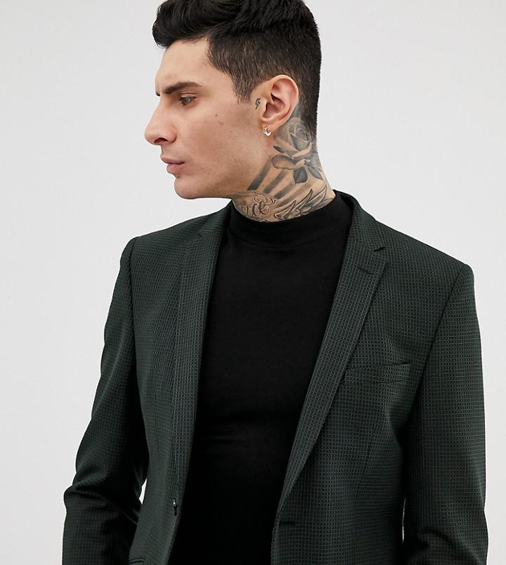 Heart & Dagger Slim Suit Jacket In Mini Pattern-black