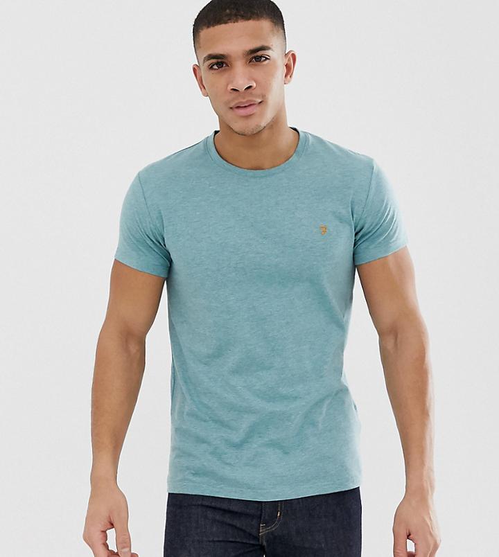 Farah Gloor Slim Fit Marl T-shirt In Light Green Exclusive At Asos - Green