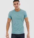 Farah Gloor Slim Fit Marl T-shirt In Light Green Exclusive At Asos - Green