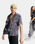 Asos Design Circular Unisex Reversible Printed Shirt In Multi Print