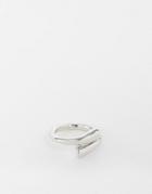 Designb London Chunky Minimal Wrap Ring In Silver