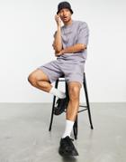 Asos Unrvlld Spply Coordinating Relaxed Shorts With Cut & Sew Nylon Panels In Black