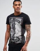 Religion Praying Skeleton Union Jack T-shirt - Black