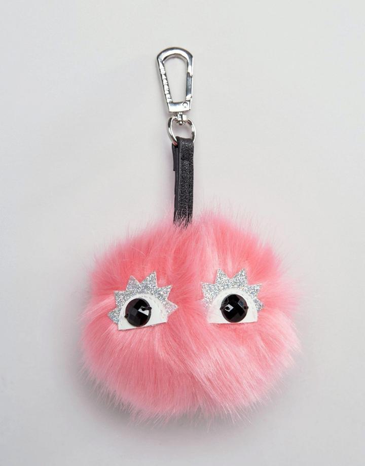 Skinnydip Monster Pom Pom Bag Charm - Pink
