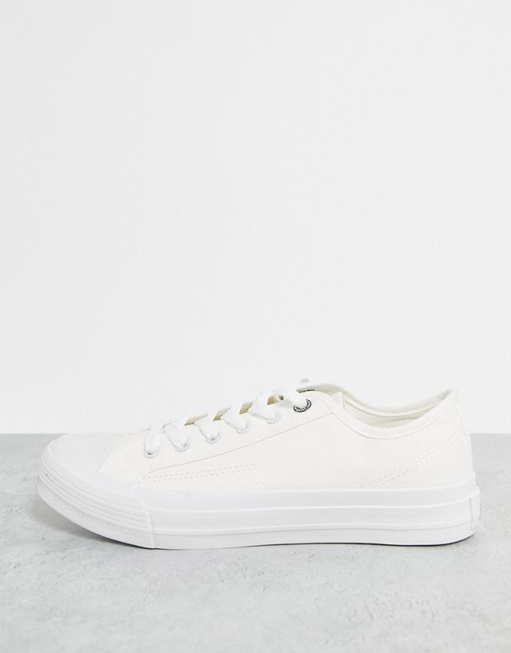 Jack & Jones Canvas Sneakers In Mono White