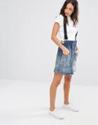 G-star Dadin Tailored Suspenders A-line Skirt - Blue