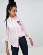 Love Moschino Reds And Gingham Shirt - Pink