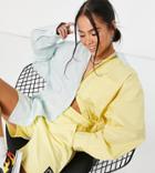 Collusion Oversized Shirt In Blue And Yellow Splice - Part Of A Set-multi
