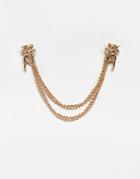 Asos Design Cherub Collar Tips In Gold Tone - Gold