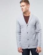 Selected Homme V-neck Cardigan In Wool - Gray