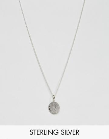 Katie Mullally Silver English Sixpence Pendant Necklace - Silver