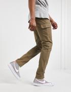 Asos Design Skinny Cargo Pants In Brown