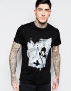 Dead Vintage Rose Mash Up T-shirt - Black