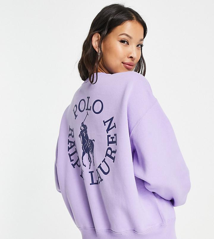 Polo Ralph Lauren X Asos Exclusive Collab Long Sleeve Logo Sweatshirt In Lavender - Part Of A Set-purple