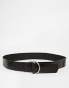 Pieces Rolly Leather D Ring Belt - Black