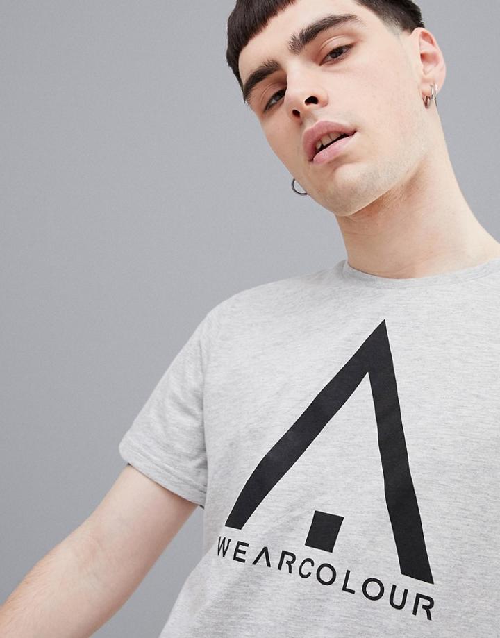 Wear Color Wear Logo Tee In Gray Melange - Gray