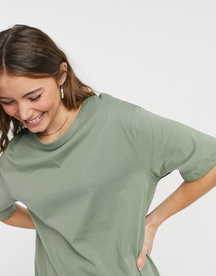 New Look Oversized Cotton T-shirt In Light Green
