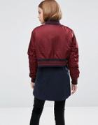Asos Cotton Jacket With Bomber Back Detail - Multi