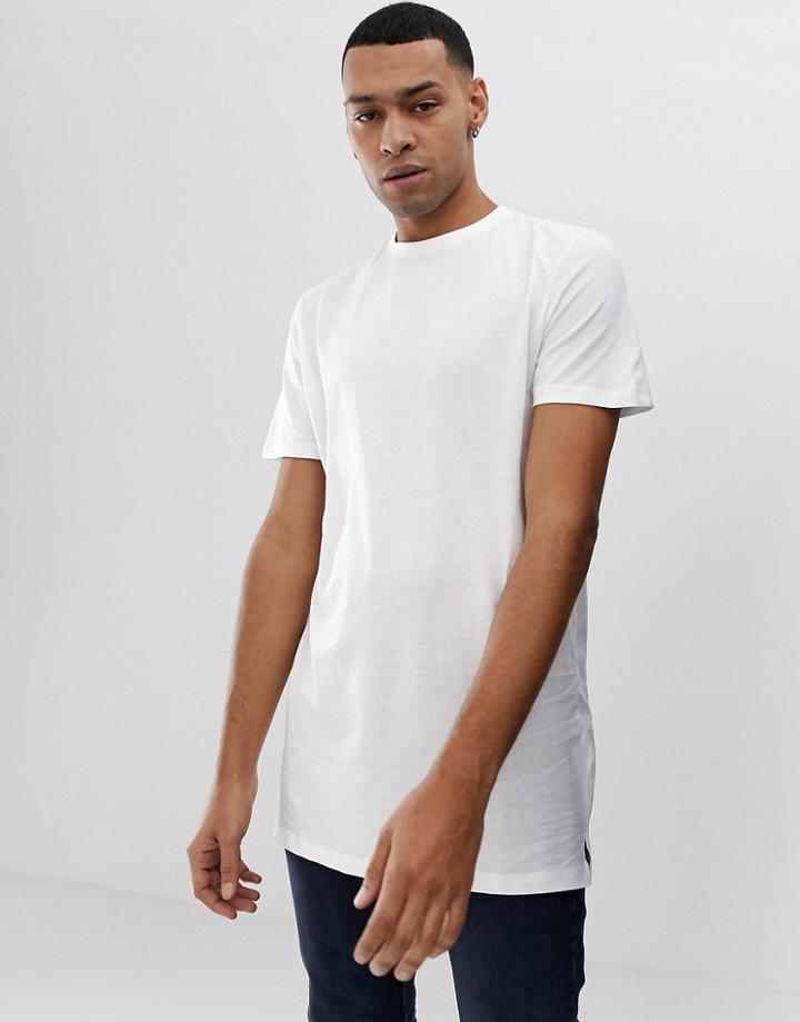 New Look Longline T-shirt In White