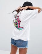 Santa Cruz Boyfriend T-shirt With Screaming Hand Back Print - White