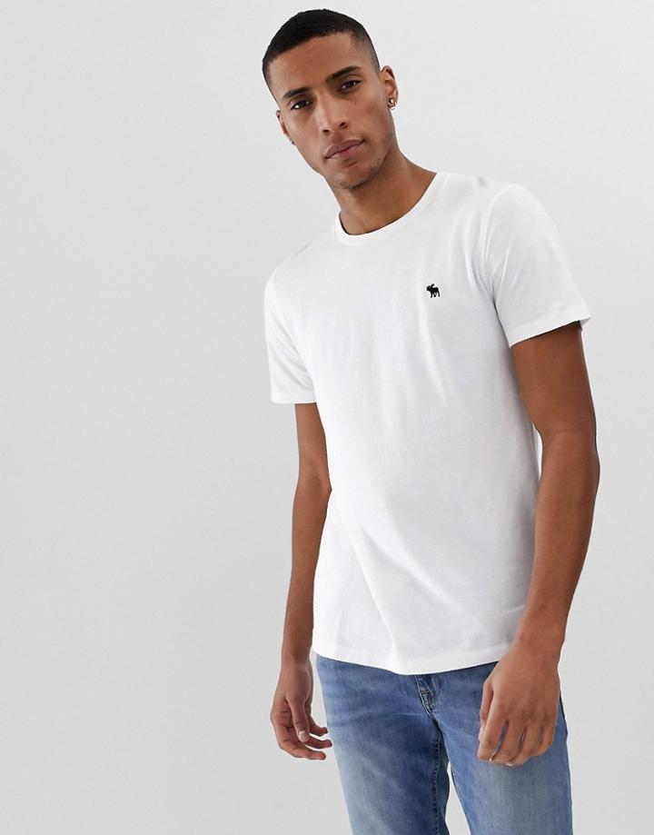 Abercrombie & Fitch Icon Logo Crew Neck T-shirt In White - White