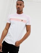 Lyle & Scott Color Block T-shirt In White/pink - White