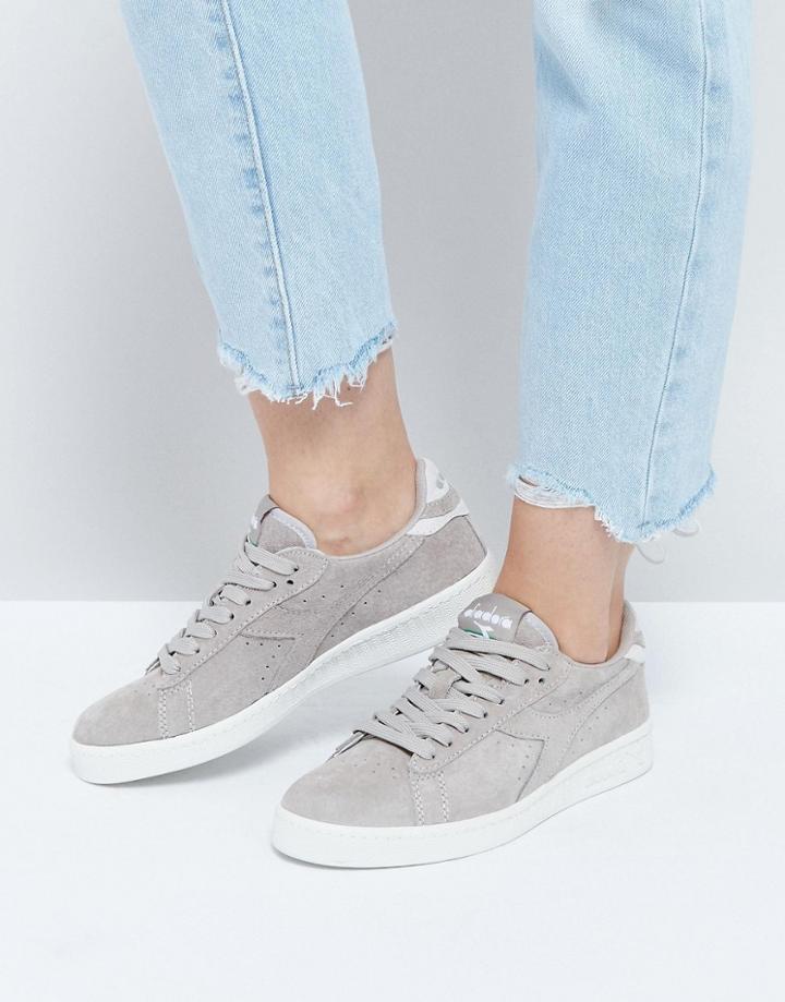 Diadora Game Low Sneakers In Gray Suede - Gray