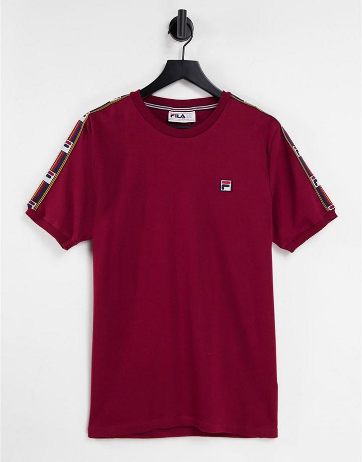 Fila T-shirt With Taping In Red