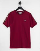 Fila T-shirt With Taping In Red