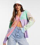 Asos Design Tall Cardigan In Multi Block Pattern