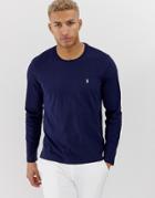 Polo Ralph Lauren Long Sleeve Soft Cotton Top In Navy