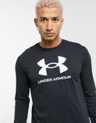 Under Armour Training Logo Long Sleeve T-shirt In Black