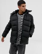 Only & Sons Hooded Puffer Jacket - Black