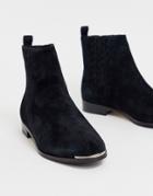 Ted Baker Iveca Leather Flat Ankle Boots-black