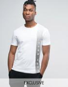 Boss Black By Hugo Boss Side Logo T-shirt In Slim Fit - White