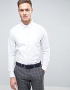 Burton Menswear Slim Smart Shirt With Bib Detail - White