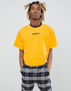 Asos X Unknown London T-shirt With Embroidered Logo - Yellow