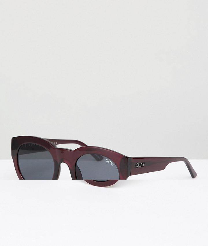 Quay Australia If Only Round Sunglasses In Red - Red