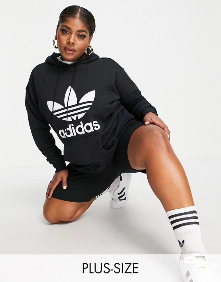 Originals Plus Adicolor Large Logo Hoodie In Black