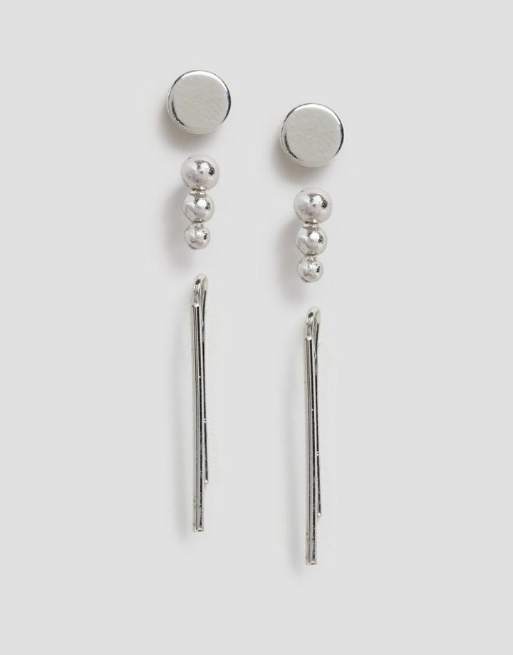 Selected Femme Broey Multipack Earrings - Silver