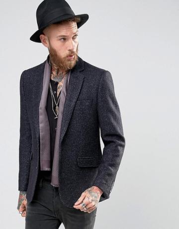 Devil's Advocate Boucle Blazer - Navy