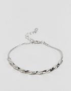 Asos Twist Bar Chain Bracelet - Silver