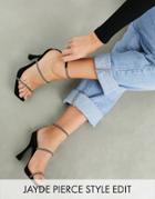 Asos Design Negotiate Barely There Diamante High-heeled Sandals In Black